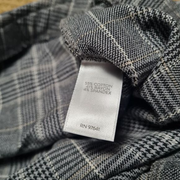 J. Jill Premium Grey Glen Check Plaid Bi-Stretch Elastic Waist Pull-on Pants 6 - Picture 9 of 16